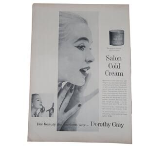 Dorothy Gray Salon Cold Cream Magazine Advertisement 1960s Cosmetics Vintage